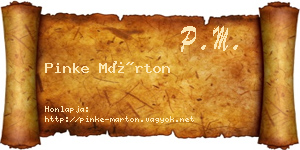 Pinke Márton névjegykártya